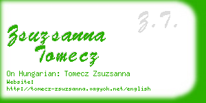 zsuzsanna tomecz business card